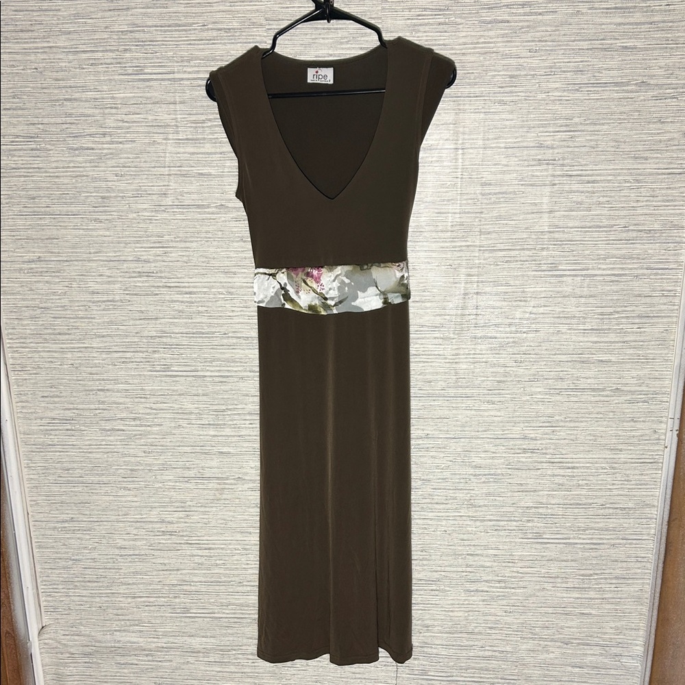 Ripe Olive Green/Brown Dress Size Small (115)